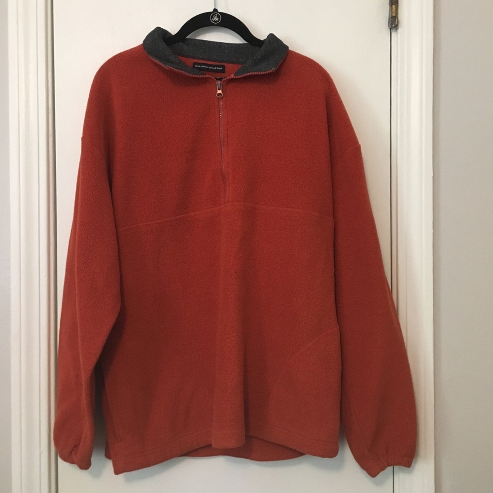 Vintage burnt orange fleece jacket